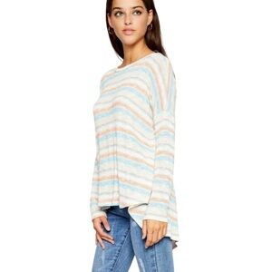 Sadie & Sage Striped Knit Top Long Sleeve Lightweight Sweater Size M